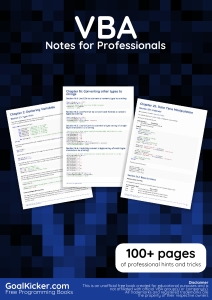 VBA Notes for Professionals (GoalKicker.com) (Z-Library)