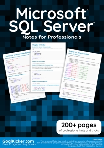 Microsoft SQL Server Notes for Professionals (GoalKicker.com) (Z-Library) (1)